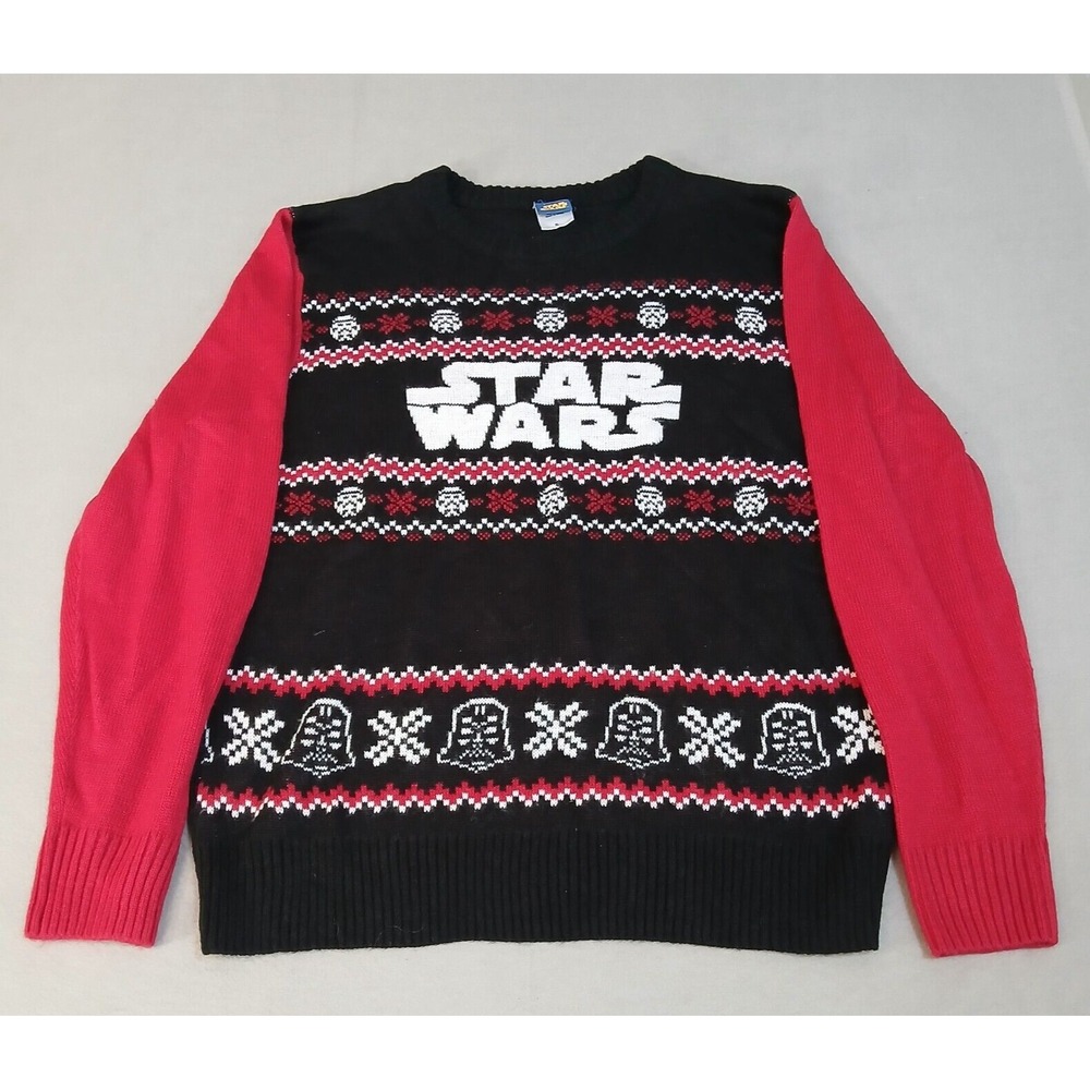 Star Wars Sweater Mens XL Ugly Holiday Christmas Sweater‎ Black Red
